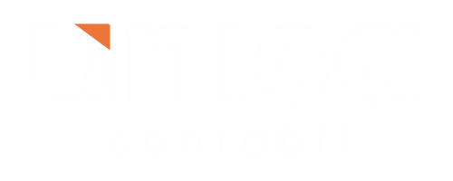 Logotipo única contábil contabilidade empresarial goiania goias brasil branco laranja